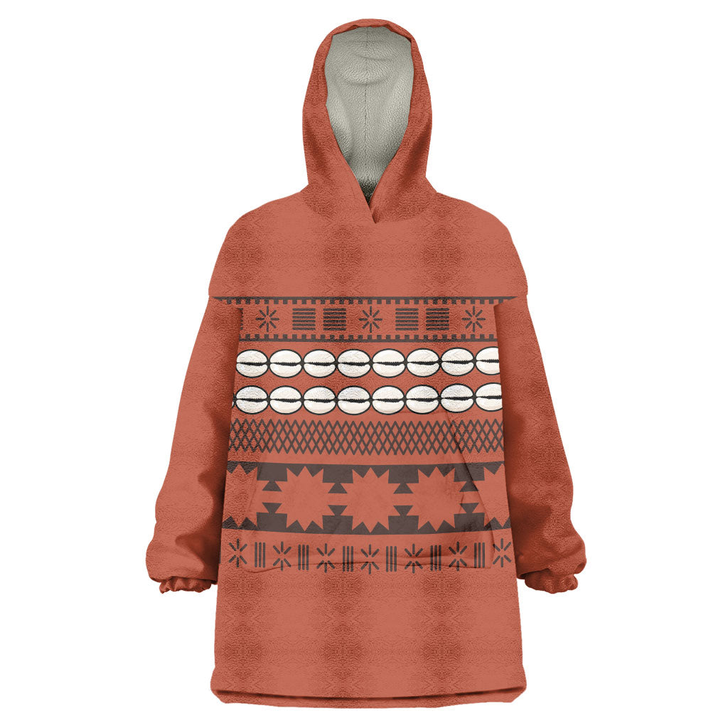Polynesian Princess Inspired Tapa Pattern Wearable Blanket Hoodie LT05 One Size Red - Polynesian Pride