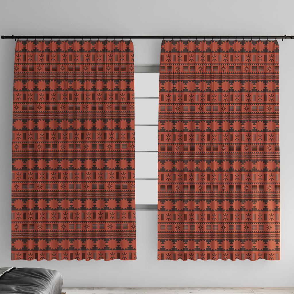 Polynesian Princess Inspired Tapa Pattern Window Curtain
