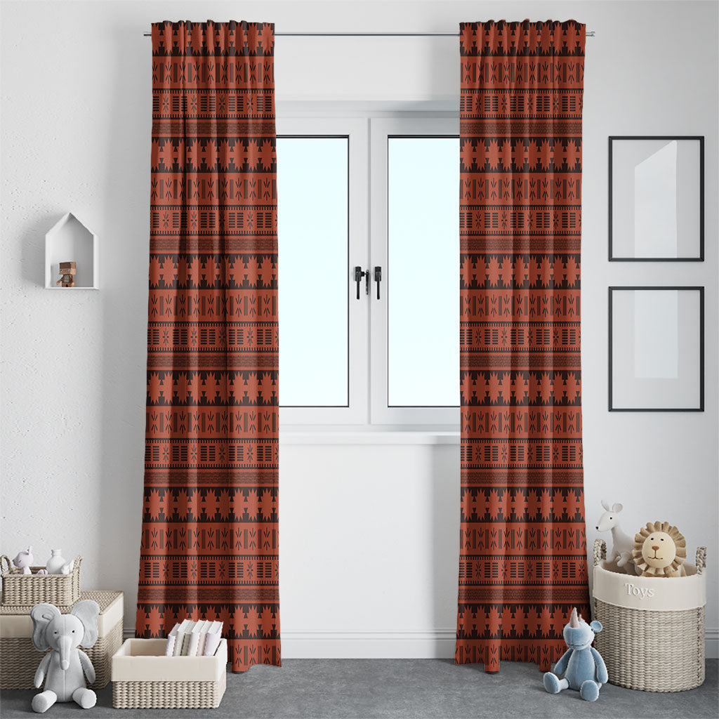 Polynesian Princess Inspired Tapa Pattern Window Curtain