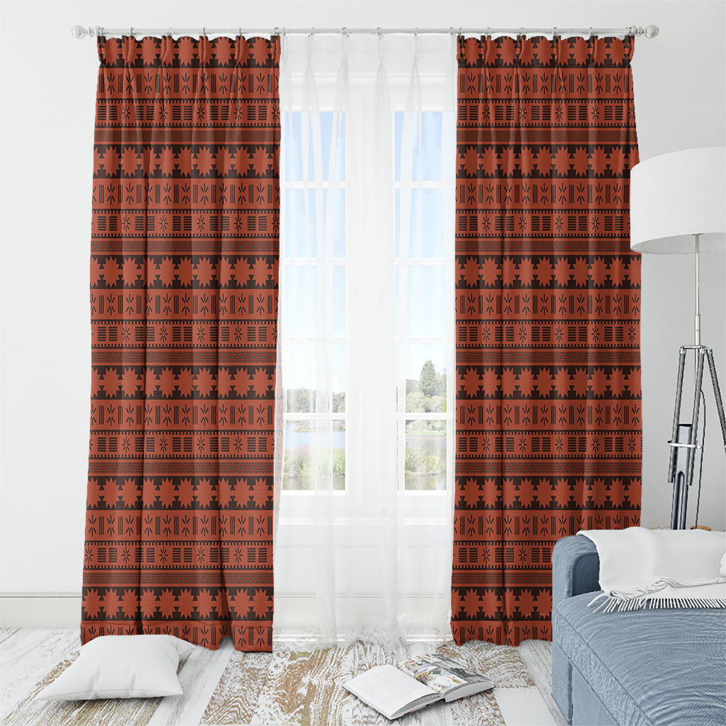 Polynesian Princess Inspired Tapa Pattern Window Curtain