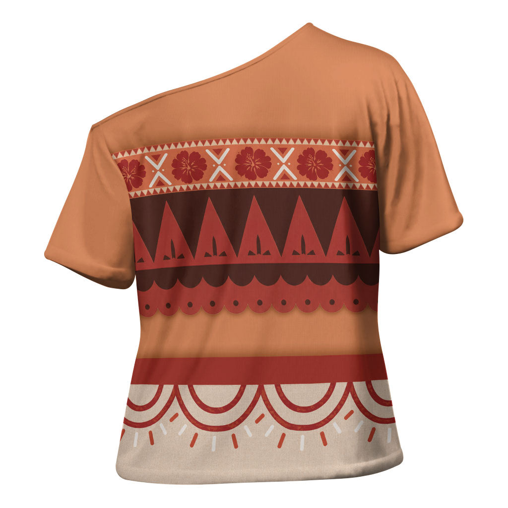 Polynesian Princess Inspired Cosplay Costume Cross Shoulder Shirt