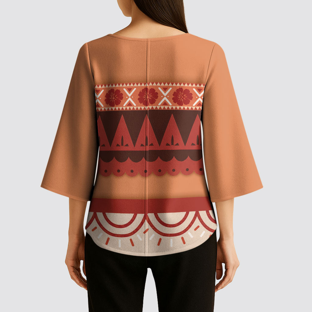 Polynesian Princess Inspired Cosplay Costume Kimono Sleeve Blouse