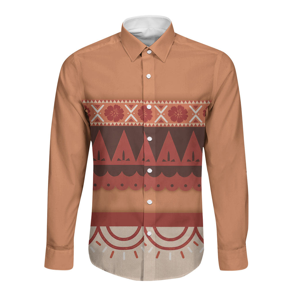 Polynesian Princess Inspired Cosplay Costume Long Sleeve Button Shirt