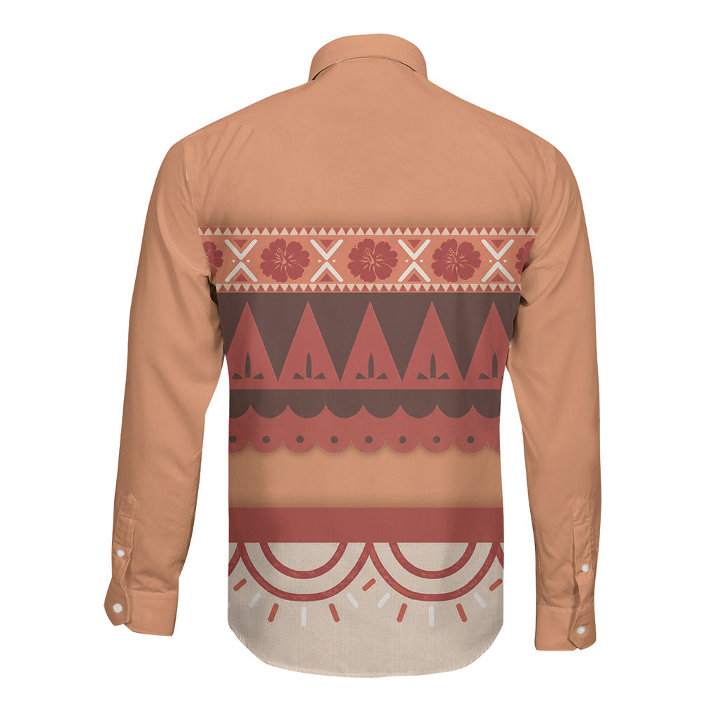 Polynesian Princess Inspired Cosplay Costume Long Sleeve Button Shirt