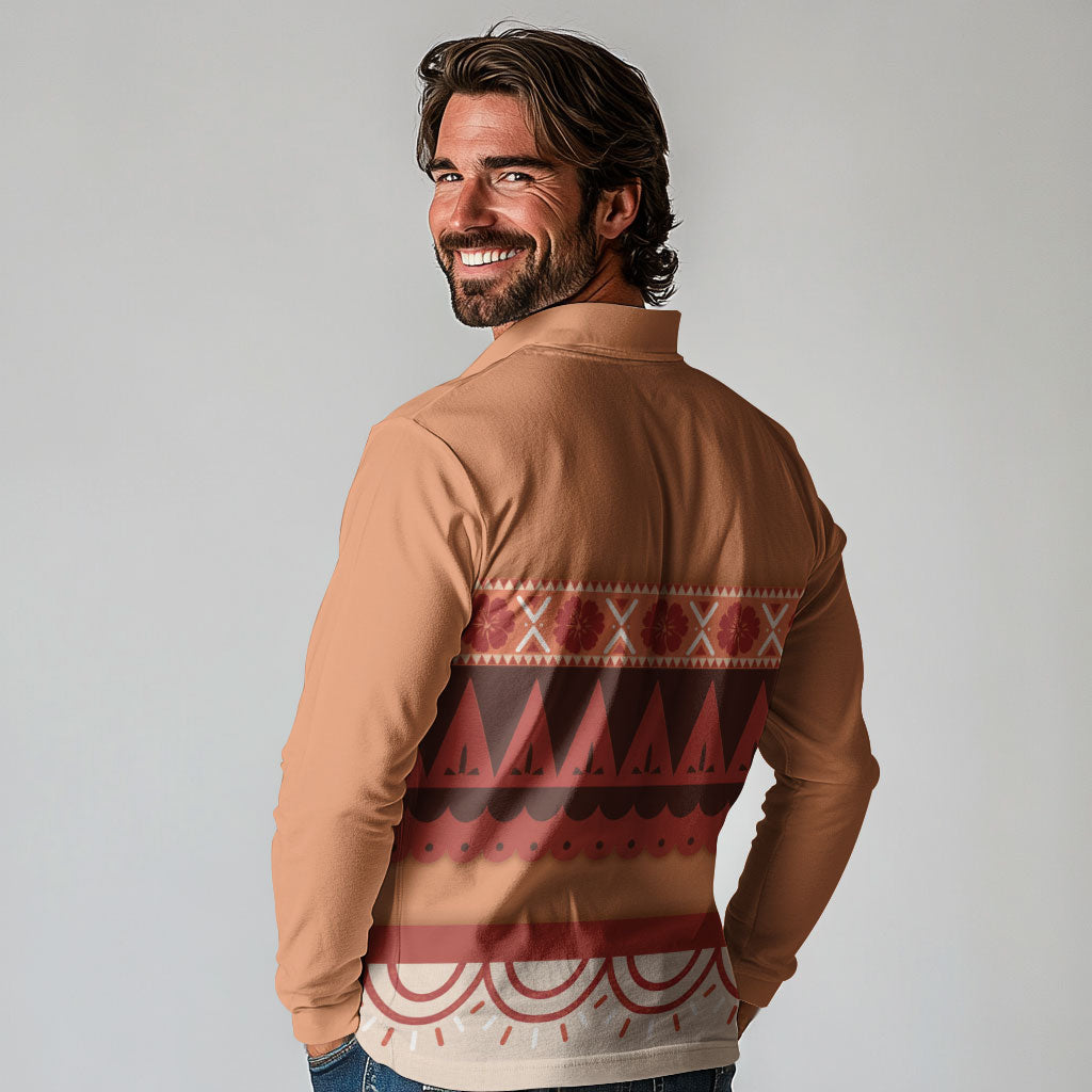 Polynesian Princess Inspired Cosplay Costume Long Sleeve Polo Shirt