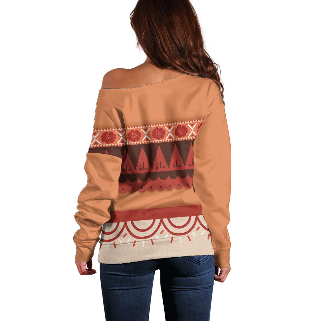 Polynesian Princess Inspired Cosplay Costume Off Shoulder Sweater