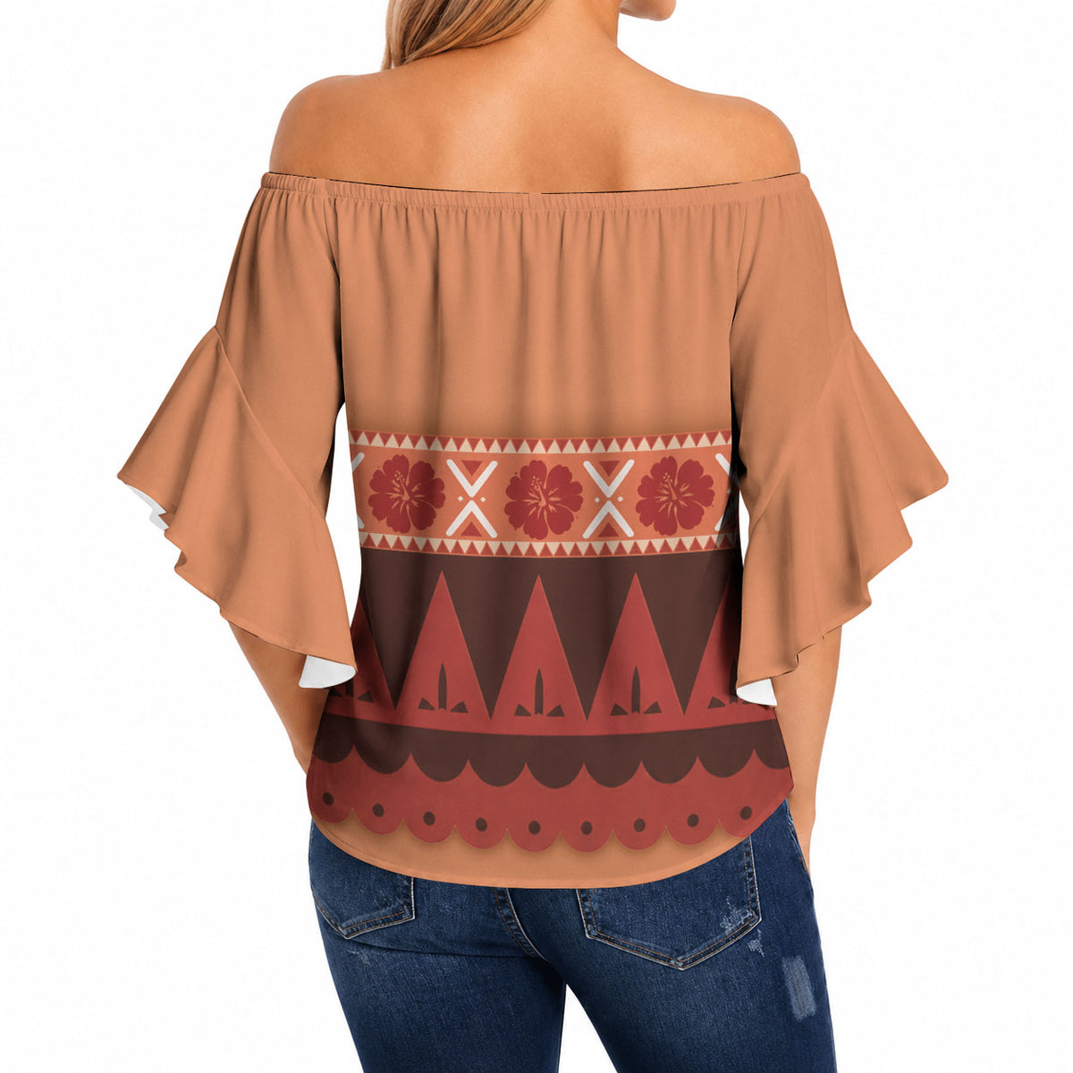 Polynesian Princess Inspired Cosplay Costume Off Shoulder Wrap Waist Top