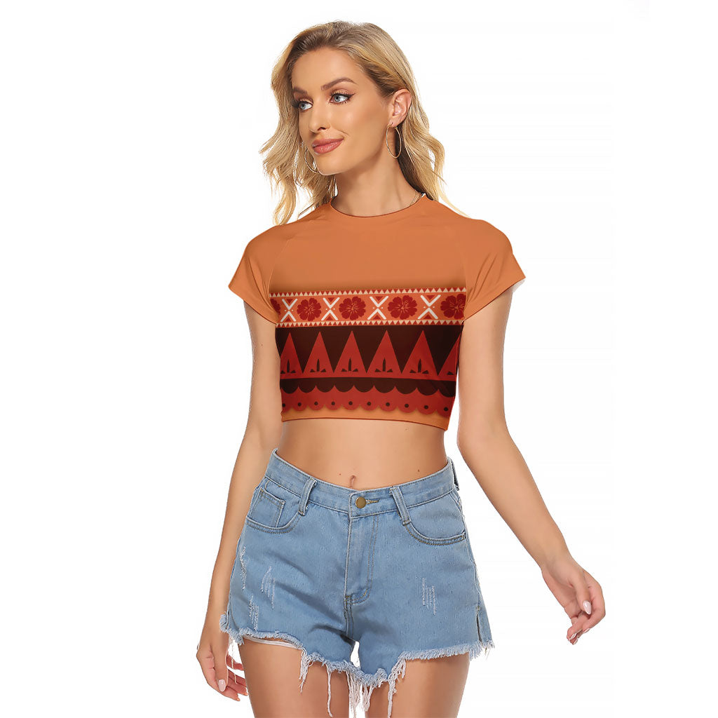 Polynesian Princess Inspired Cosplay Costume Raglan Cropped T Shirt