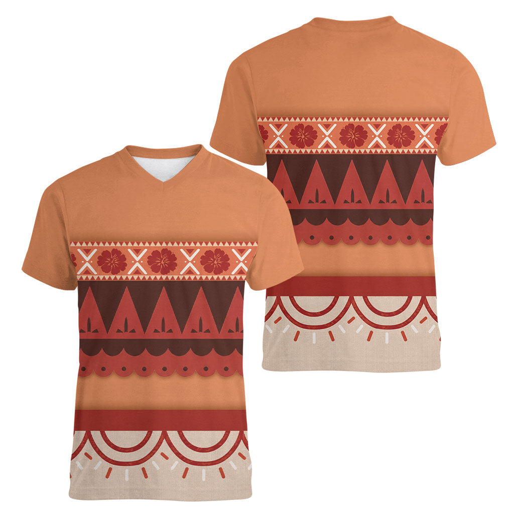 Polynesian Princess Inspired Cosplay Costume Women V-Neck T-Shirt