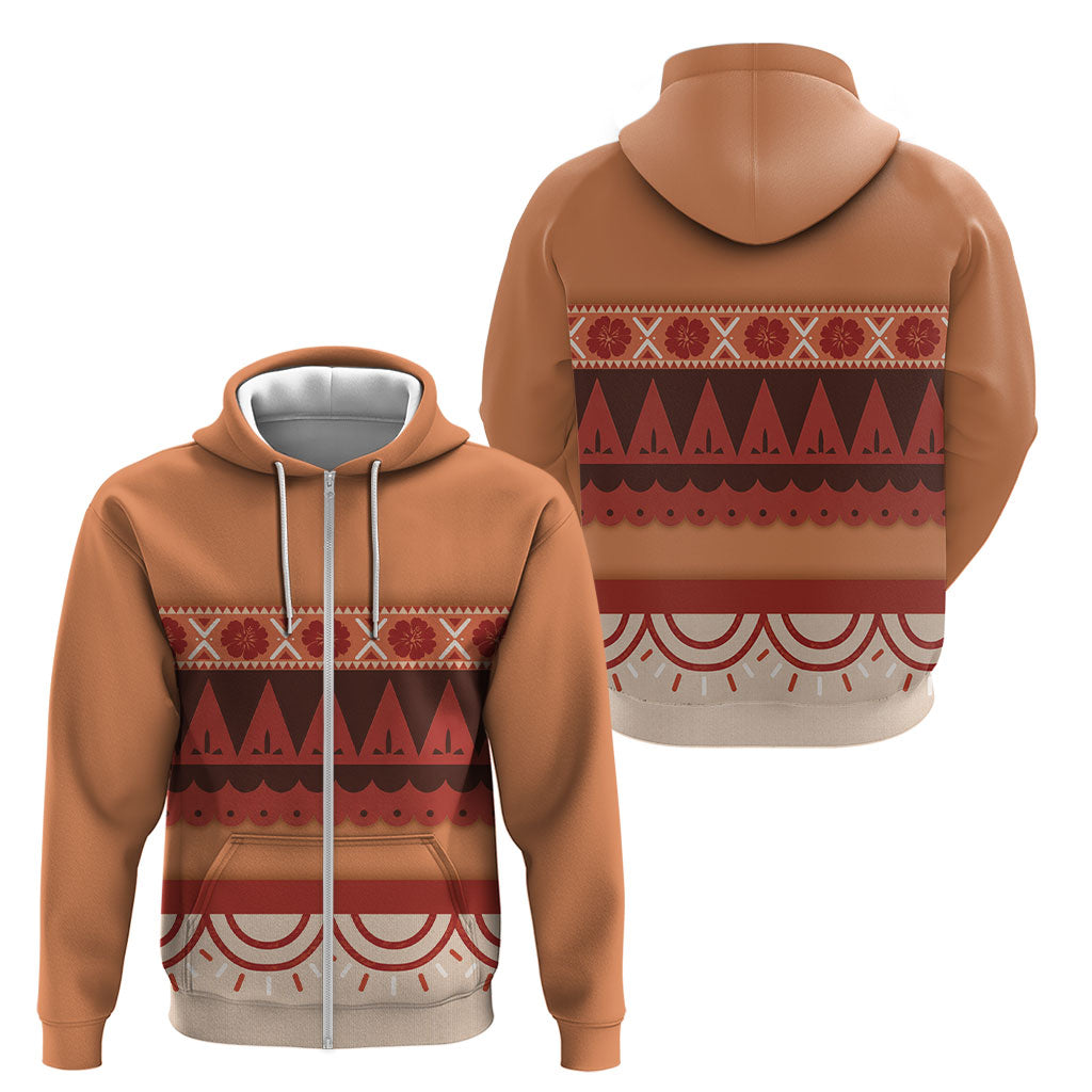 Polynesian Princess Inspired Cosplay Costume Zip Hoodie