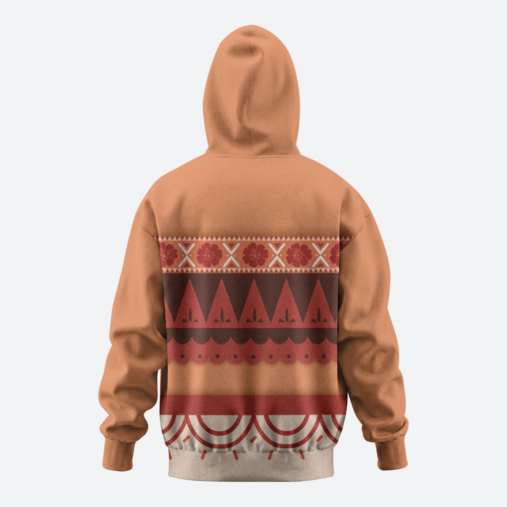 Polynesian Princess Inspired Cosplay Costume Zip Hoodie