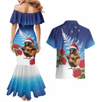 New Zealand Kiwi Christmas Couples Matching Mermaid Dress and Hawaiian Shirt Xmas Vibe LT05 - Polynesian Pride