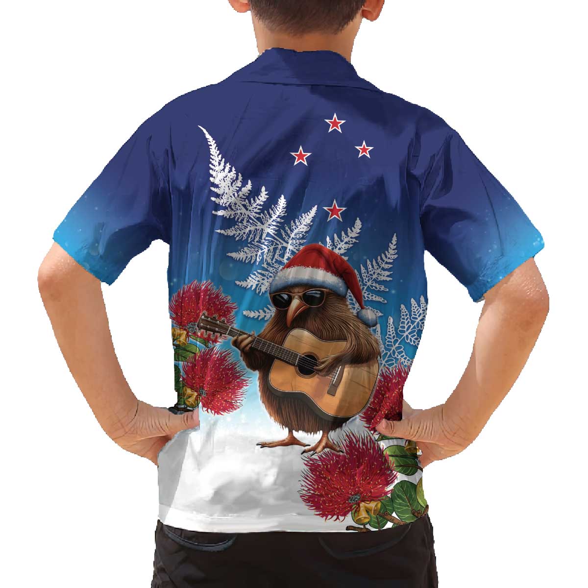 New Zealand Kiwi Christmas Family Matching Off The Shoulder Long Sleeve Dress and Hawaiian Shirt Xmas Vibe LT05 - Polynesian Pride