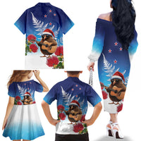 New Zealand Kiwi Christmas Family Matching Off The Shoulder Long Sleeve Dress and Hawaiian Shirt Xmas Vibe LT05 - Polynesian Pride