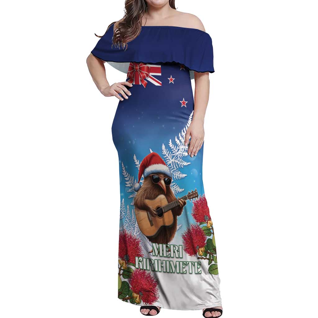 New Zealand Kiwi Christmas Off Shoulder Maxi Dress Xmas Vibe
