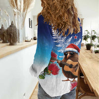 New Zealand Kiwi Christmas Women Casual Shirt Xmas Vibe