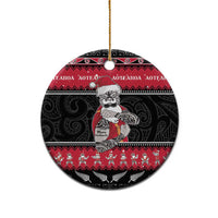 New Zealand Santa Tiki Christmas Ceramic Ornament Meri Kirihimete