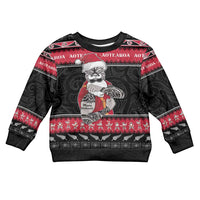 New Zealand Santa Tiki Christmas Kid Ugly Christmas Sweater Meri Kirihimete