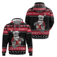 New Zealand Santa Tiki Christmas Zip Hoodie Meri Kirihimete LT05 - Polynesian Pride