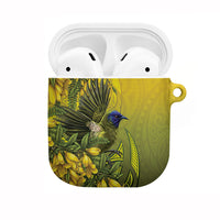 New Zealand Bellbird AirPods Case With Kowhai Flowers LT05 Yellow - Polynesian Pride
