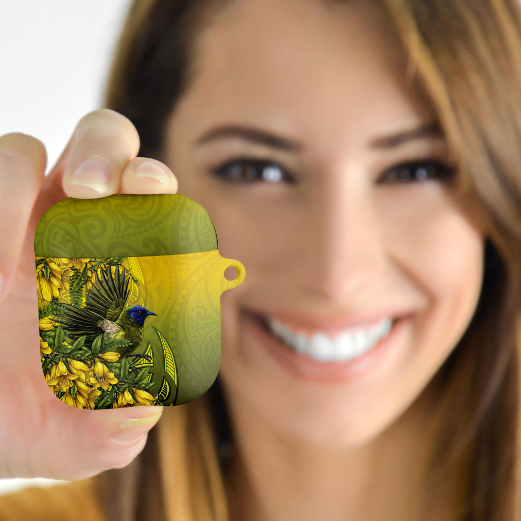 New Zealand Bellbird AirPods Case With Kowhai Flowers LT05 - Polynesian Pride