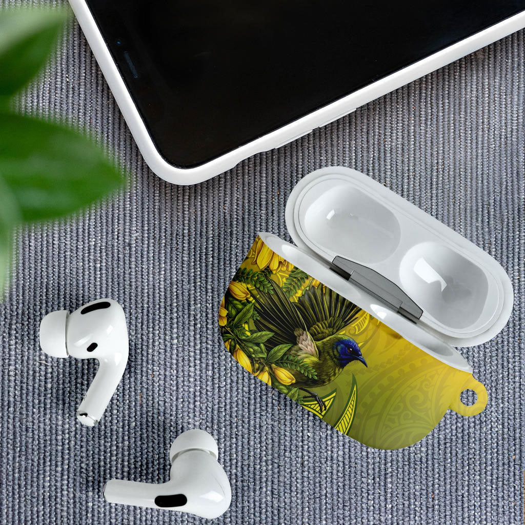 New Zealand Bellbird AirPods Case With Kowhai Flowers LT05 - Polynesian Pride
