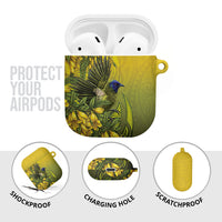 New Zealand Bellbird AirPods Case With Kowhai Flowers LT05 - Polynesian Pride