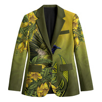 New Zealand Bellbird Blazer With Kowhai Flowers LT05 Unisex Yellow - Polynesian Pride