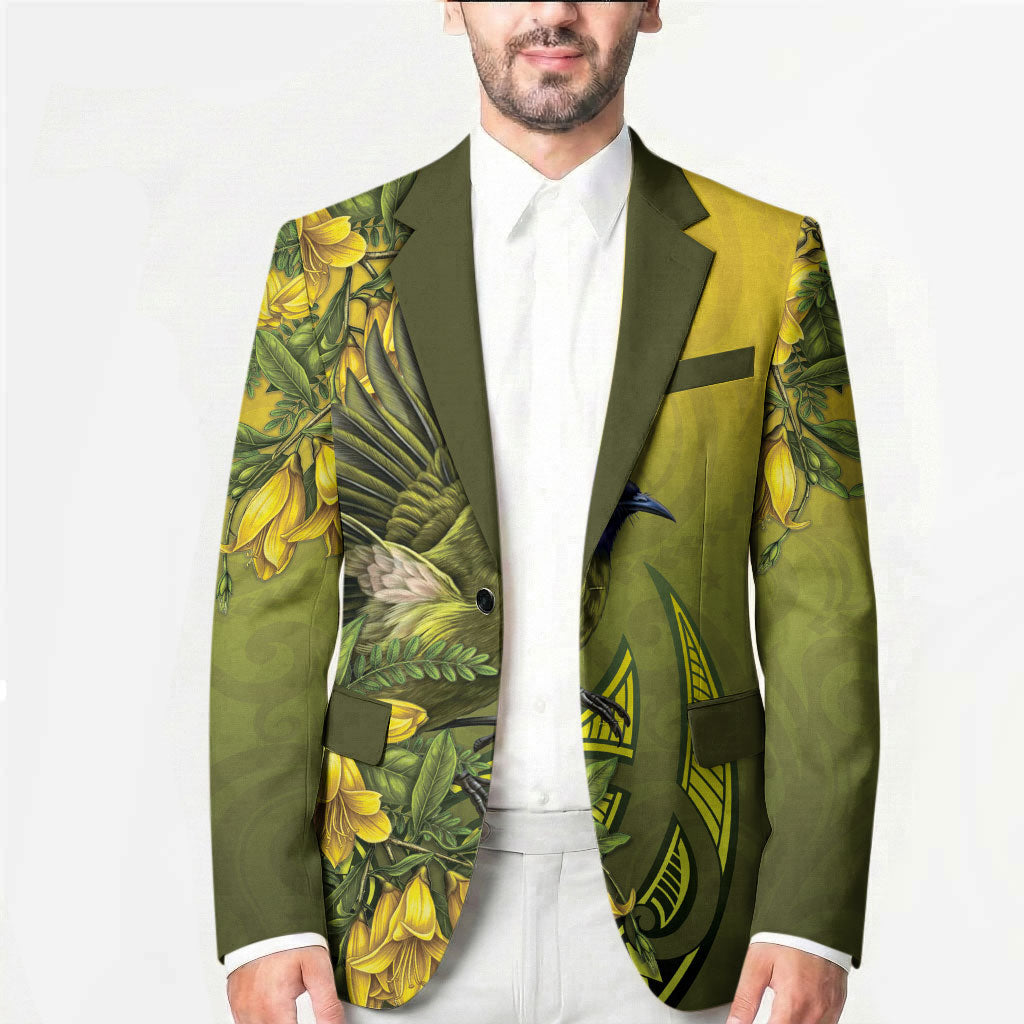 New Zealand Bellbird Blazer With Kowhai Flowers LT05 - Polynesian Pride