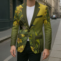 New Zealand Bellbird Blazer With Kowhai Flowers LT05 - Polynesian Pride