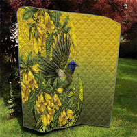 New Zealand Bellbird Quilt With Kowhai Flowers LT05 - Polynesian Pride