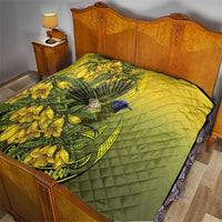 New Zealand Bellbird Quilt With Kowhai Flowers LT05 - Polynesian Pride