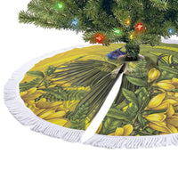 New Zealand Bellbird Tree Skirt With Kowhai Flowers LT05 - Polynesian Pride
