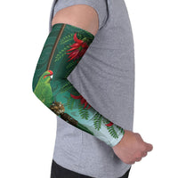 New Zealand Parakeet Bird Arm Sleeves With Kakabeak Flowers LT05 - Polynesian Pride