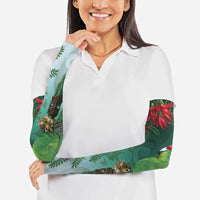 New Zealand Parakeet Bird Arm Sleeves With Kakabeak Flowers LT05 - Polynesian Pride