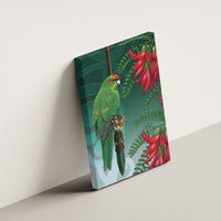 New Zealand Parakeet Bird Canvas Wall Art With Kakabeak Flowers LT05 - Polynesian Pride
