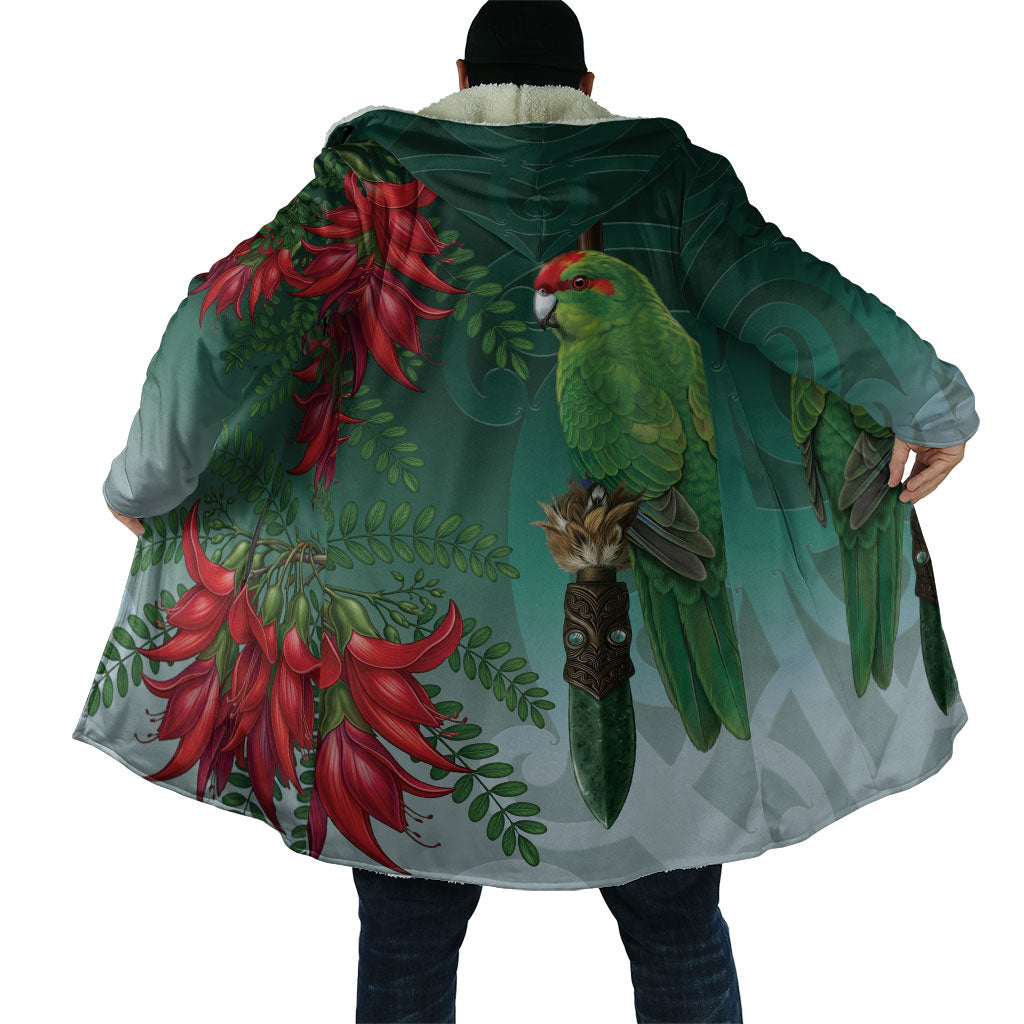 New Zealand Parakeet Bird Cloak With Kakabeak Flowers LT05 - Polynesian Pride