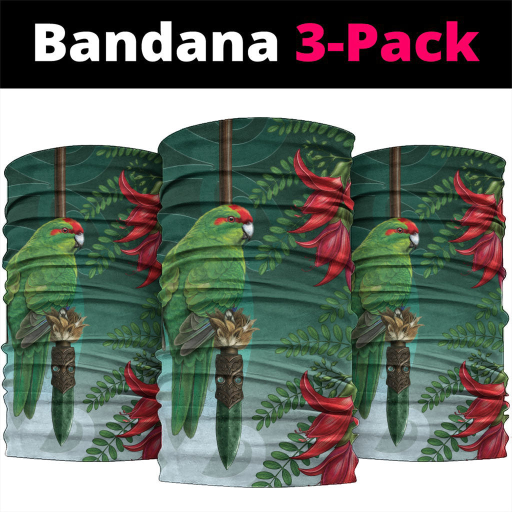 New Zealand Parakeet Bird Neck Gaiter With Kakabeak Flowers