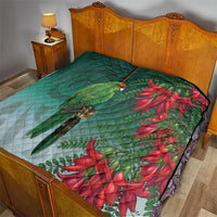 New Zealand Parakeet Bird Quilt With Kakabeak Flowers LT05 - Polynesian Pride