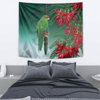 New Zealand Parakeet Bird Tapestry With Kakabeak Flowers LT05 - Polynesian Pride