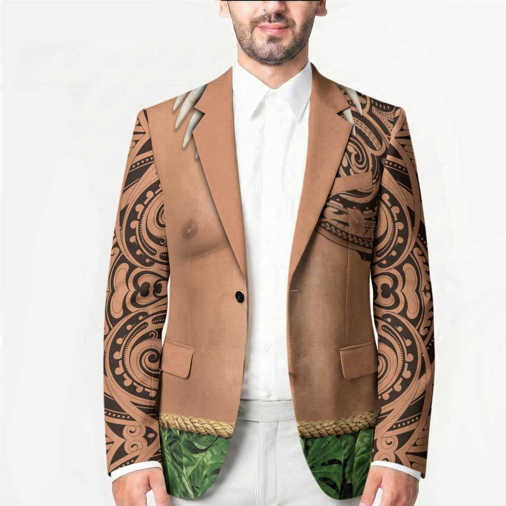 Hawaii Tribal Tattoo Costume Blazer Shark Tooth Necklace Leaf Skirt LT05 - Polynesian Pride