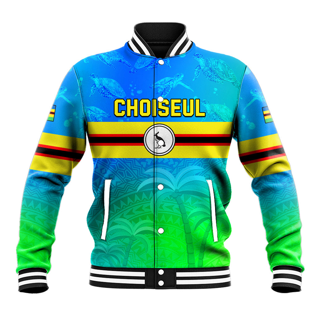 Personalised Solomon Islands Choiseul Province Day Baseball Jacket Sea Turtle Tribal Pattern LT05 Unisex Blue - Polynesian Pride