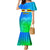 Personalised Solomon Islands Choiseul Province Day Mermaid Dress Sea Turtle Tribal Pattern LT05 Women Blue - Polynesian Pride