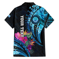 Personalised FSM Culture Day Hawaiian Shirt Tropical Flowers Tribal Pattern LT05 - Polynesian Pride