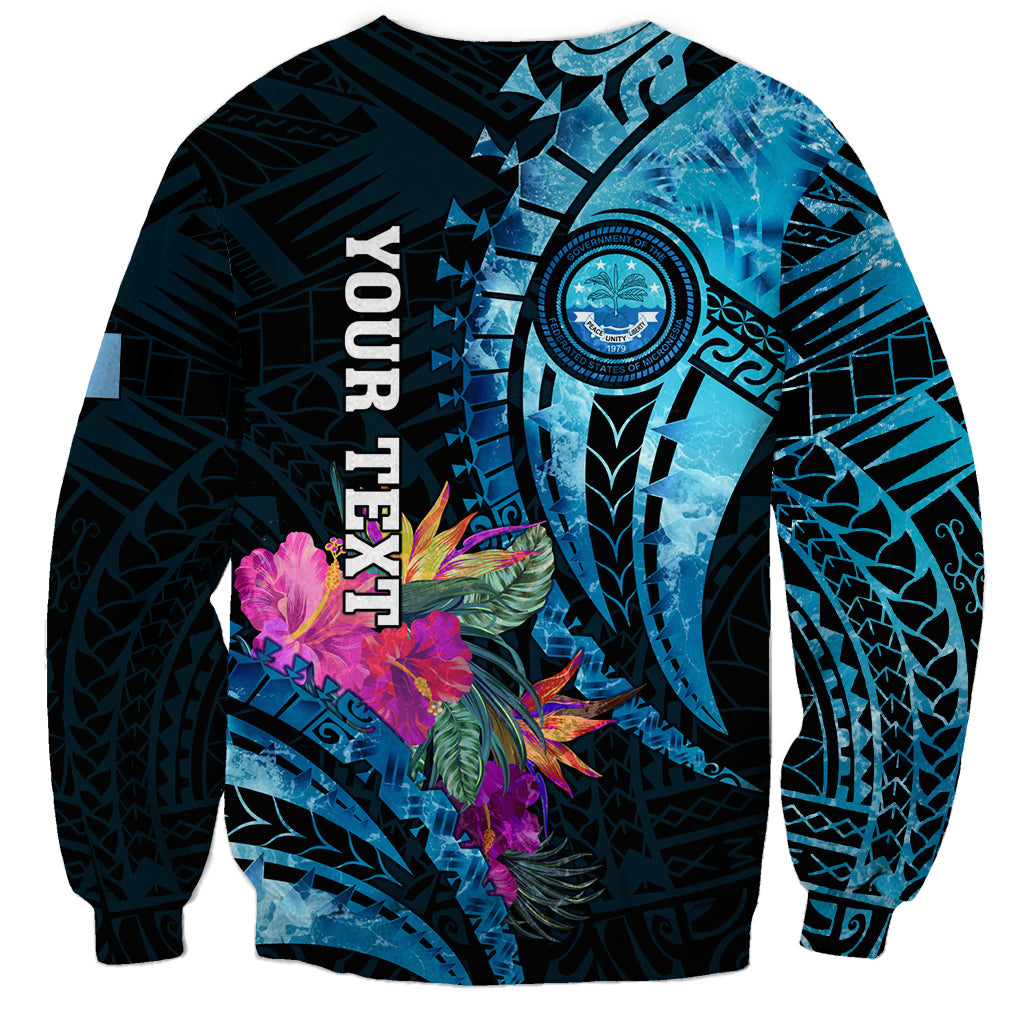 Personalised FSM Culture Day Sweatshirt Tropical Flowers Tribal Pattern LT05 - Polynesian Pride