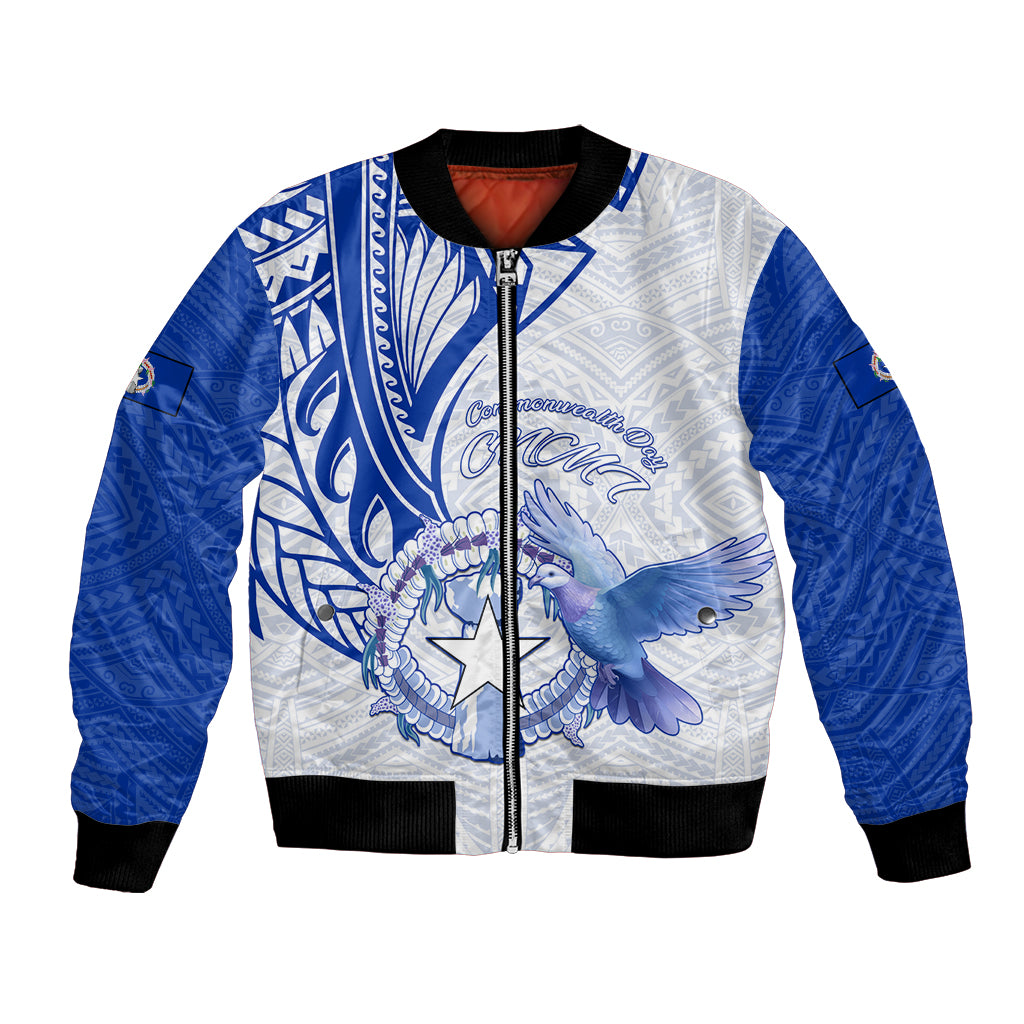 Personalised Northern Mariana Islands Commonwealth Day Bomber Jacket Simple Style LT05 Unisex Blue - Polynesian Pride