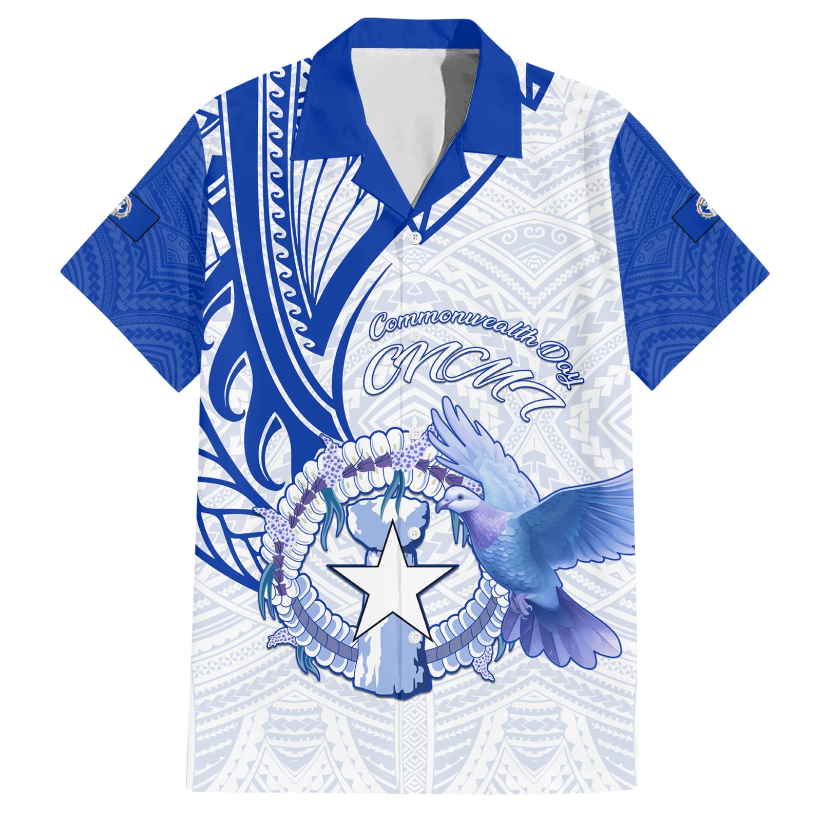 Personalised Northern Mariana Islands Commonwealth Day Hawaiian Shirt Simple Style LT05 Blue - Polynesian Pride