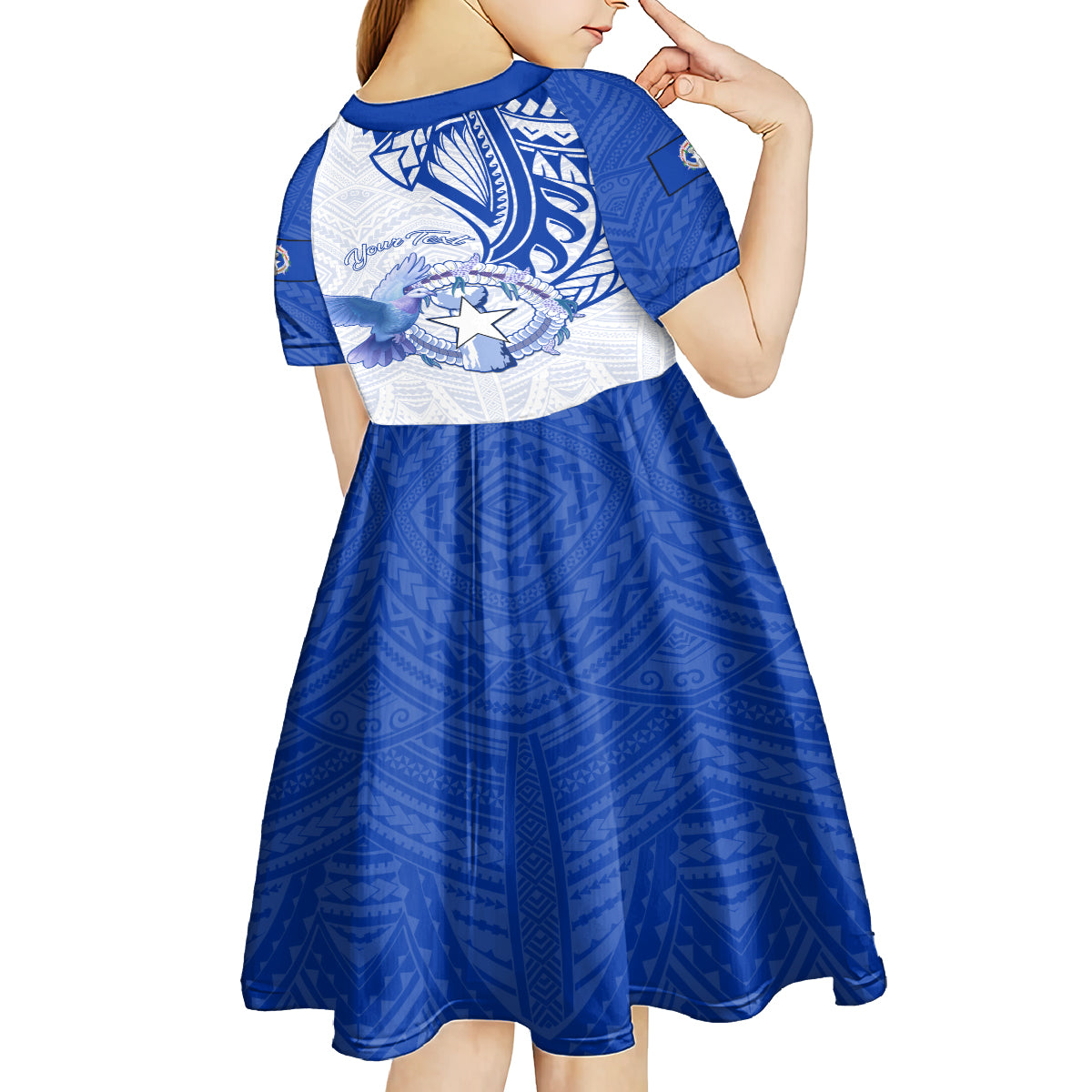 Personalised Northern Mariana Islands Commonwealth Day Kid Short Sleeve Dress Simple Style LT05 - Polynesian Pride