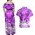 Personalised Pasifika Festival Couples Matching Off Shoulder Maxi Dress and Hawaiian Shirt Violet Tropical Turtle LT05 - Polynesian Pride