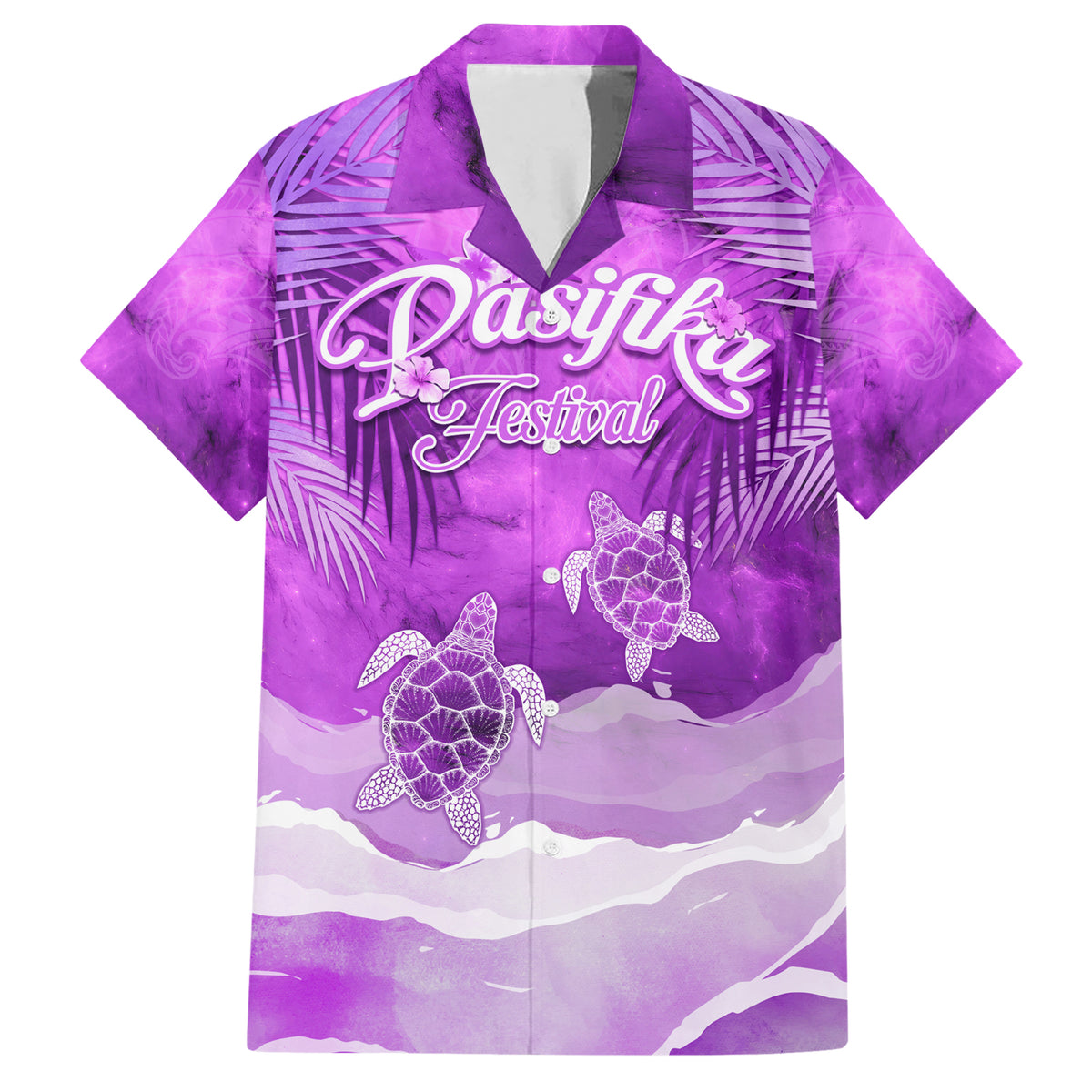 Personalised Pasifika Festival Hawaiian Shirt Violet Tropical Turtle LT05 Violet - Polynesian Pride